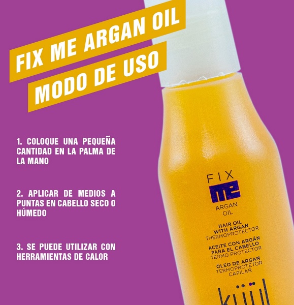 Aceite con argán para el cabello termo protector fix me de kuul - Imagen 3