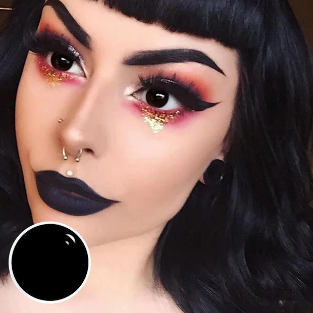 Lentes de contacto para halloween blind negro - Imagen 2