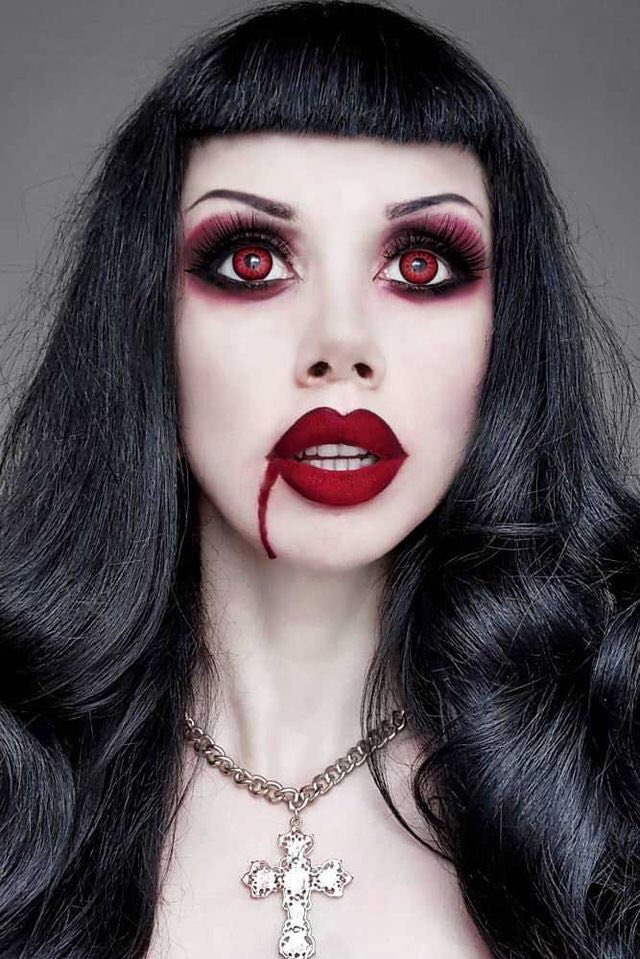 Lentes de contacto para halloween vampire red - Imagen 2