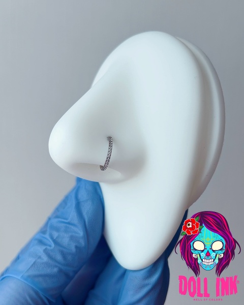 Joya de piercing aro nariz cristales