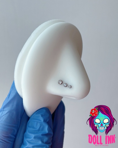 Joya de piercing para nariz microlabret push pin cristal