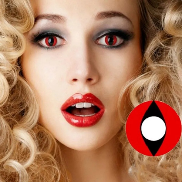 Lentes de contacto para halloween gato rojo - Imagen 2