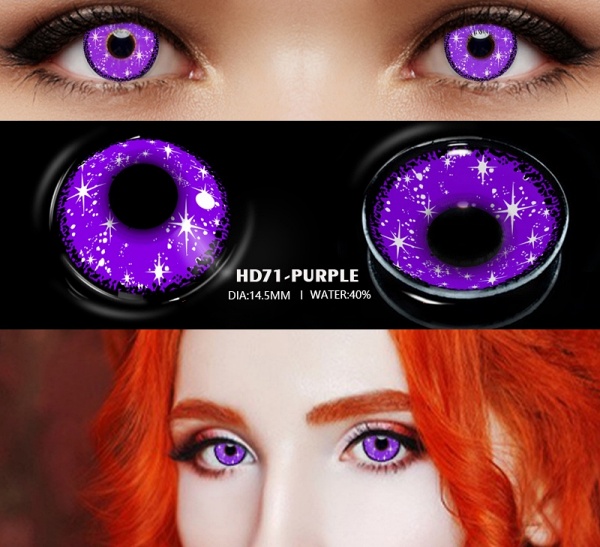 Lentes de contacto para halloween morado 71