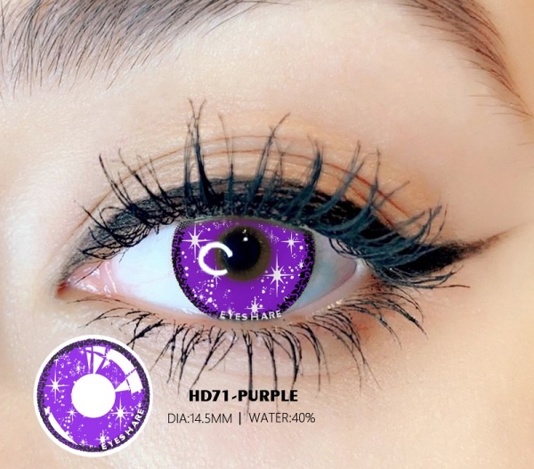Lentes de contacto para halloween morado 71 - Imagen 2