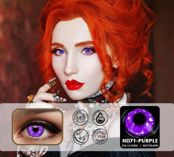 Lentes de contacto para halloween morado 71 - Imagen 4