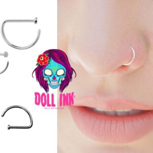 Joya de piercing aro nariz D ring nostril