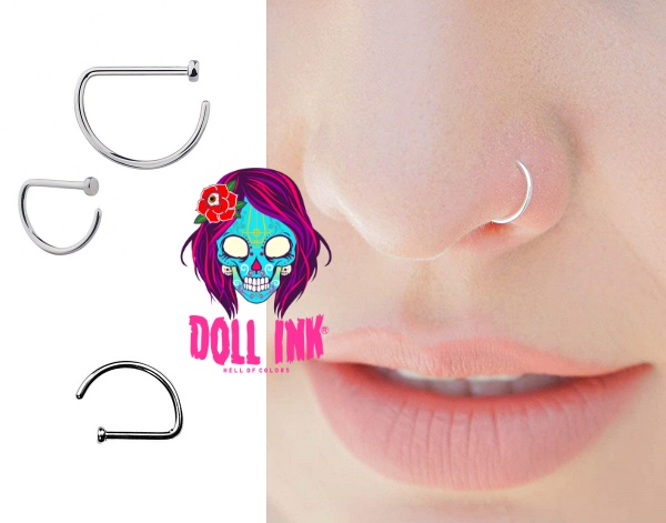 Joya de piercing aro nariz D ring nostril