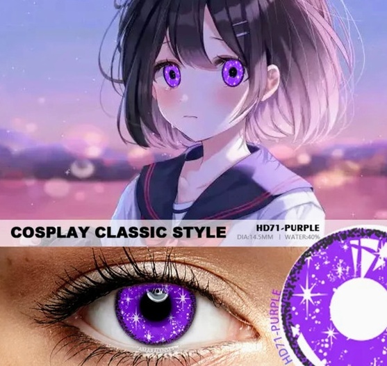 Lentes de contacto para halloween morado 71 - Imagen 3
