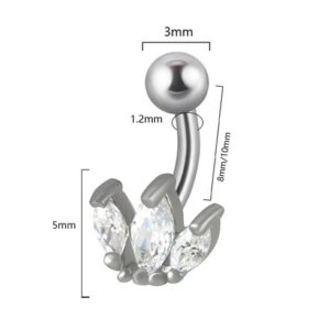 Joya de piercing barbell curvo corona cristal