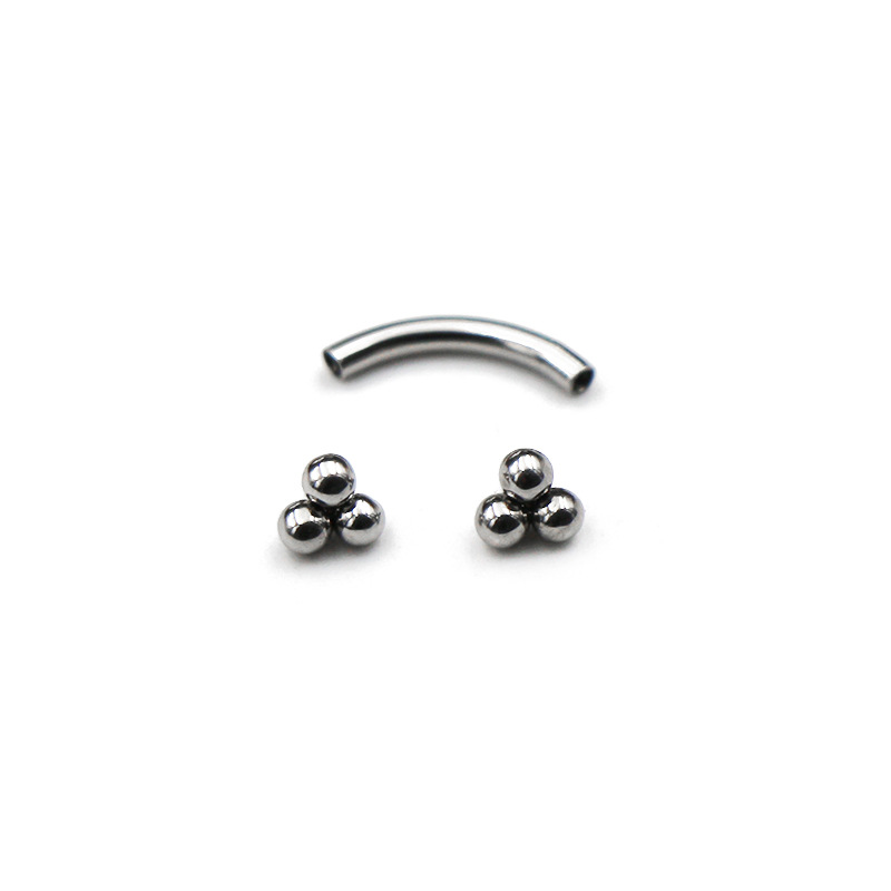 Joya de piercing barbell curvo con esferas - Imagen 2