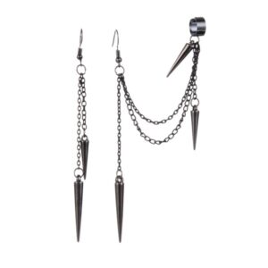 Aretes solitario black spikes