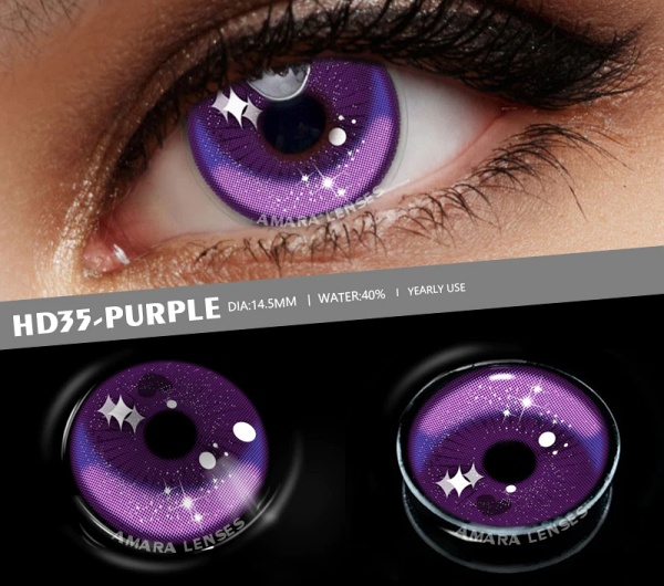 Lentes de contacto para halloween morado 35 - Imagen 4