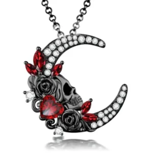 Collar moon skull flowers