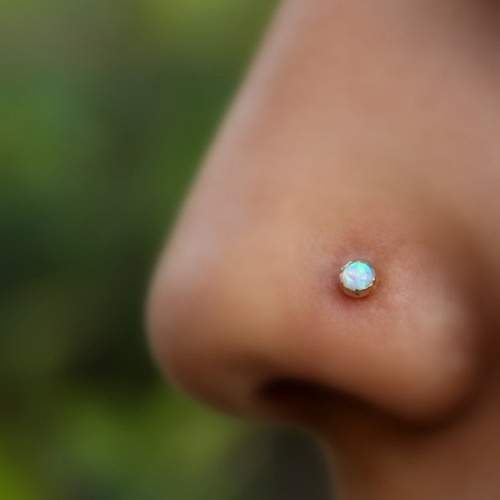 Joya de piercing nariz nostril screw opalo - Imagen 5