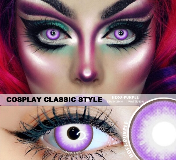 Lentes de contacto para halloween morado 53 - Imagen 3