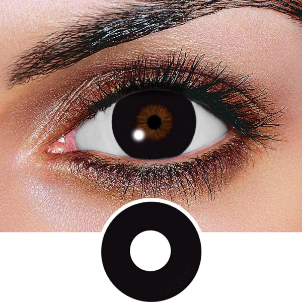 Lentes de contacto para halloween negro - Imagen 2