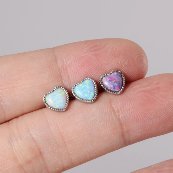 Joya de piercing heart opalo - Imagen 4