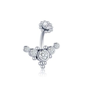 Joya de piercing para ombligo navel barbell cluster con cristal