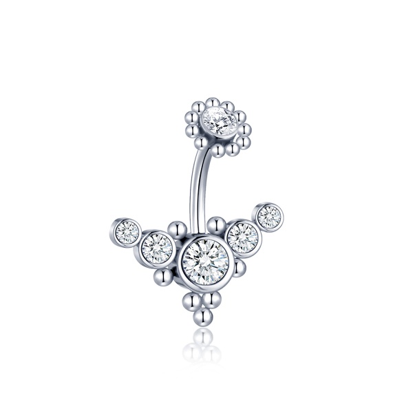 Joya de piercing para ombligo navel barbell cluster con cristal