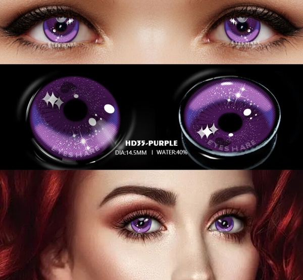 Lentes de contacto para halloween morado 35