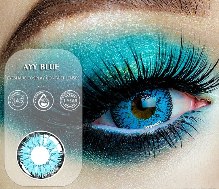 Lentes de contacto para halloween azul