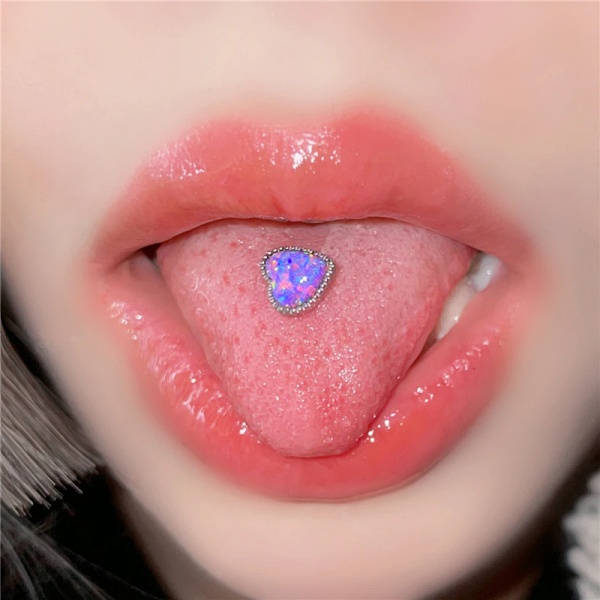 Joya de piercing heart opalo - Imagen 2