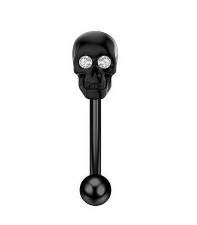 Joya de piercing barbell curvo skull