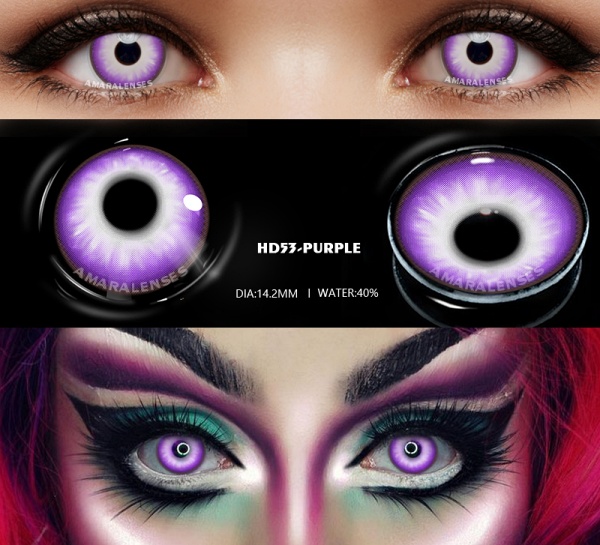 Lentes de contacto para halloween morado 53