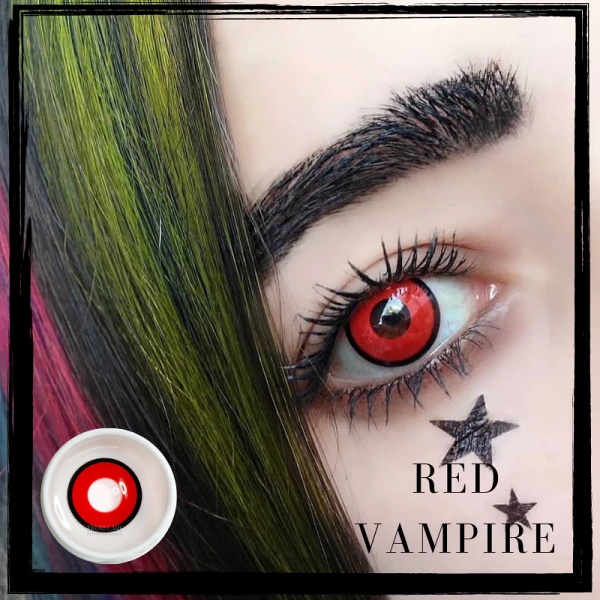 Lentes de contacto para halloween manson rojo - Imagen 2