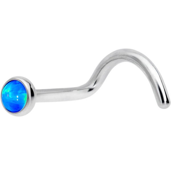 Joya de piercing nariz nostril screw opalo - Imagen 2