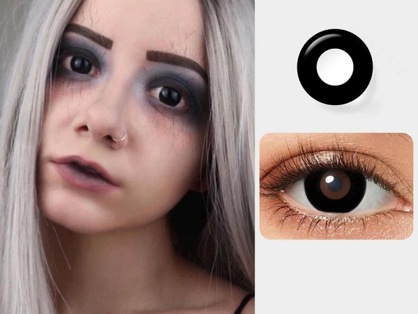 Lentes de contacto para halloween negro