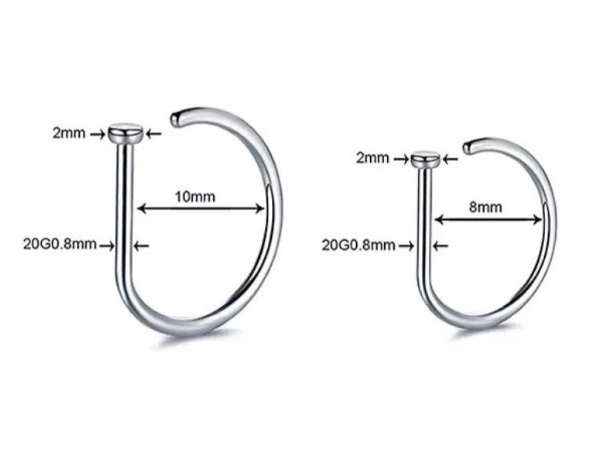 Joya de piercing aro nariz G ring nostril - Imagen 4