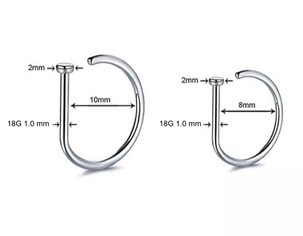 Joya de piercing aro nariz G ring nostril - Imagen 5