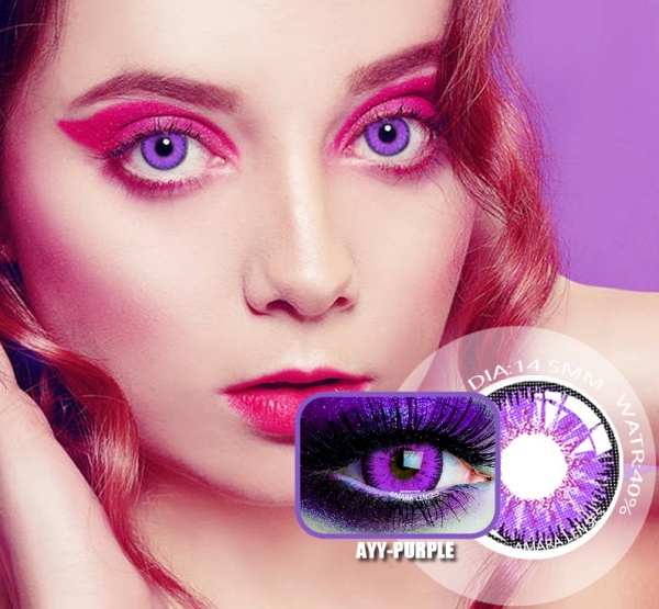 Lentes de contacto para halloween morado - Imagen 2