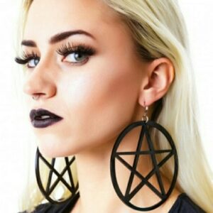 Aretes pentagram mega black
