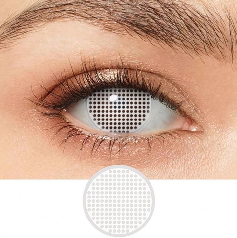 Lentes de contacto para halloween malla blanca