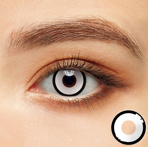 Lentes de contacto para halloween manson blanco