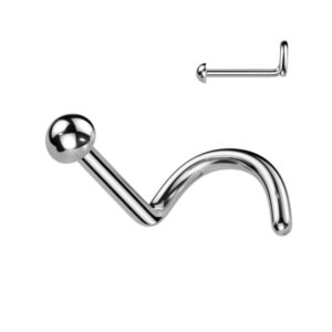 Joya de piercing nariz nostril screw media bola