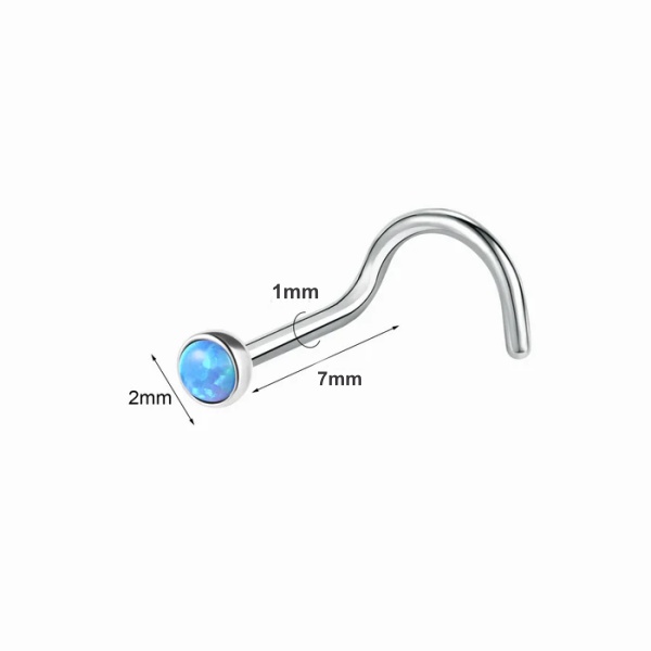Joya de piercing nariz nostril screw opalo - Imagen 6