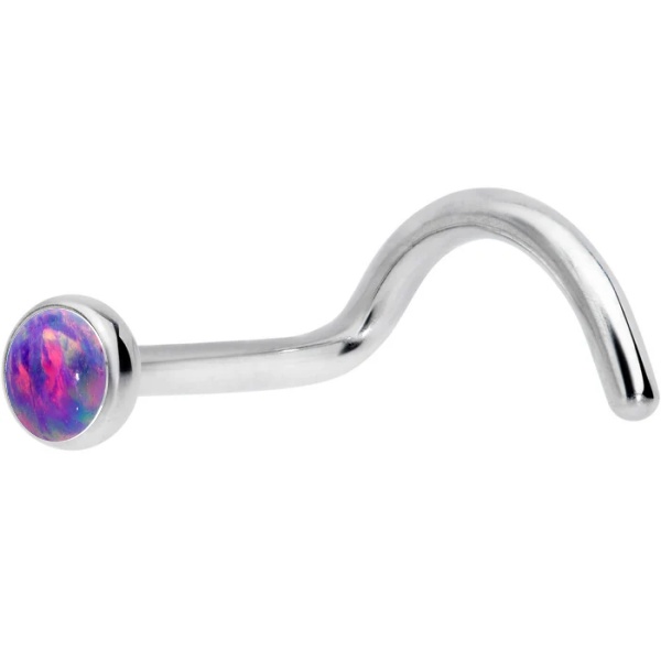 Joya de piercing nariz nostril screw opalo - Imagen 4