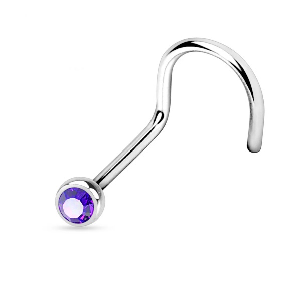 Joya de piercing nariz nostril screw cristal - Imagen 3