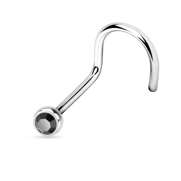 Joya de piercing nariz nostril screw cristal - Imagen 2
