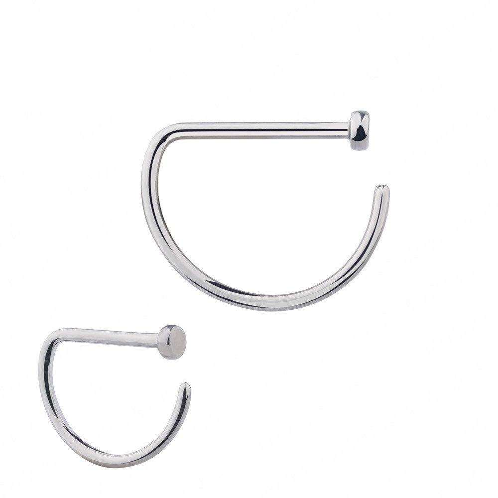 Joya de piercing aro nariz D ring nostril - Imagen 2