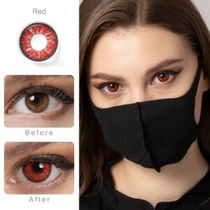 Lentes de contacto para halloween rojo