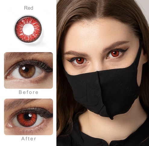 Lentes de contacto para halloween rojo