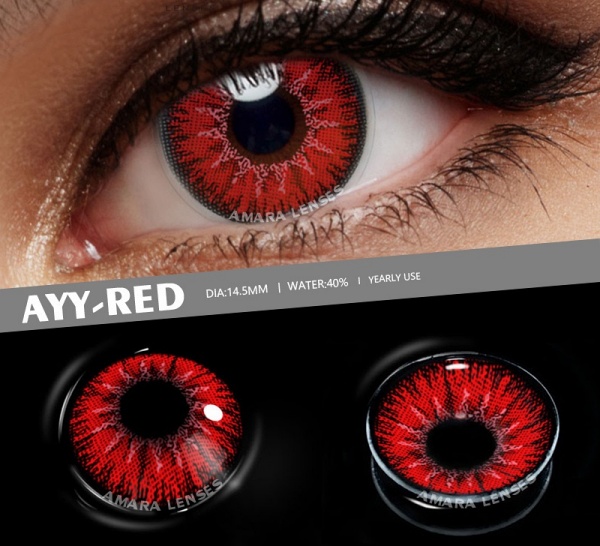 Lentes de contacto para halloween rojo - Imagen 5