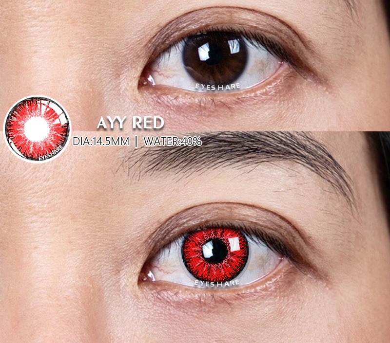 Lentes de contacto para halloween rojo - Imagen 6