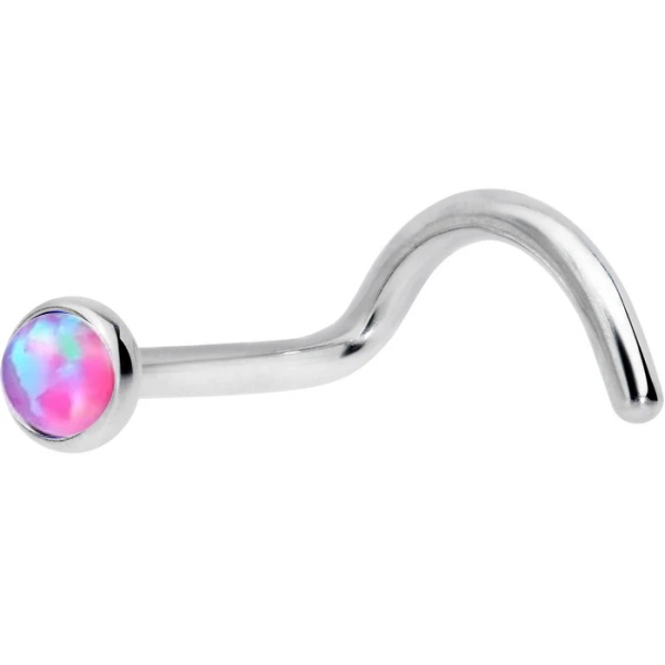 Joya de piercing nariz nostril screw opalo - Imagen 3