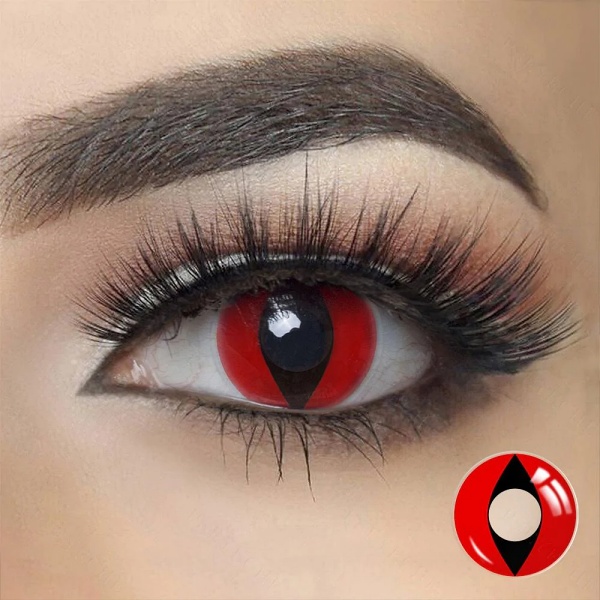 Lentes de contacto para halloween gato rojo