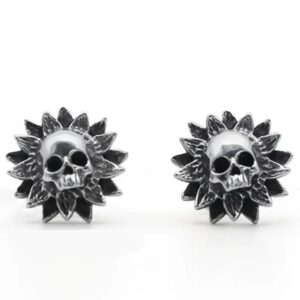 Aretes flower skull